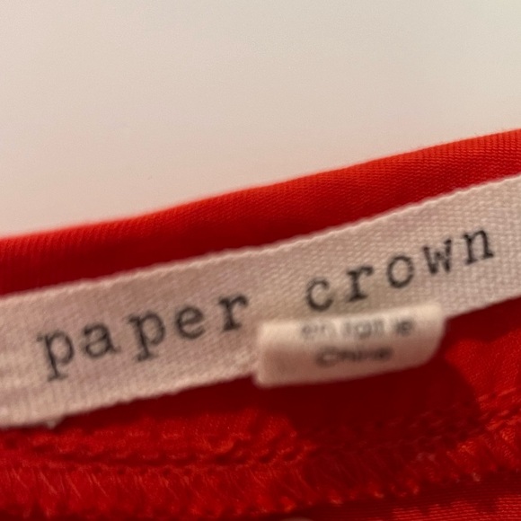 Anthropology Paper Crown Red top with tank top and off the shoulder straps - Picture 2 of 3